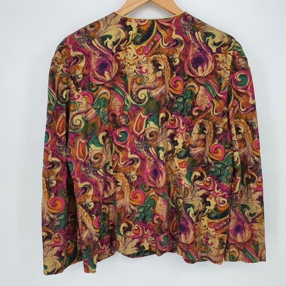 Vtg 80s Jessica Howard Tapestry Colorful Blazer Skirt Set Maximalism Sz 16 Artsy - Picture 4 of 12